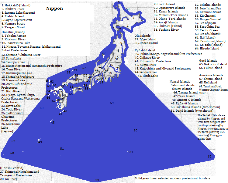 map of the Japanese Islands