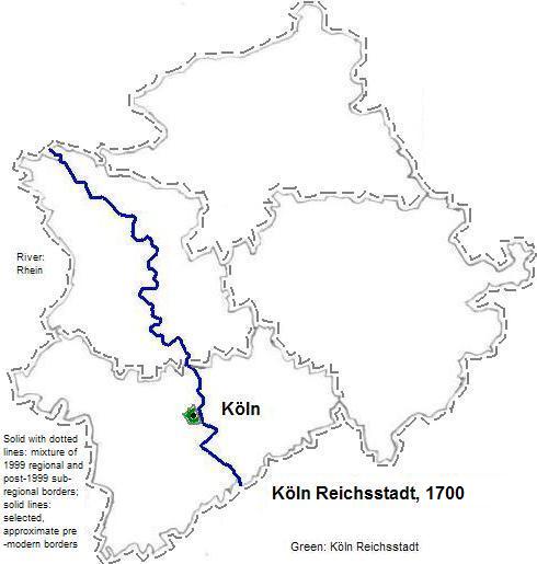 map showing Köln Reichsstadt, 1700 CE