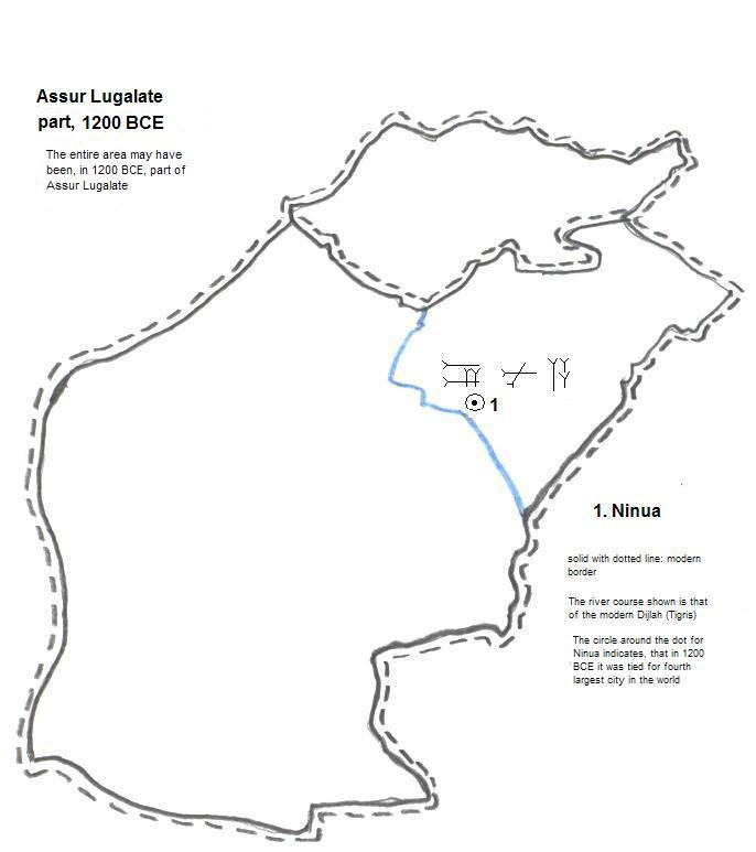 map showing part of the Assur Lugalate, 1200 BCE