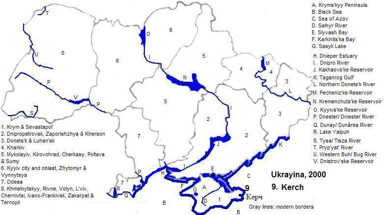 map showing Ukrayina,2000 CE