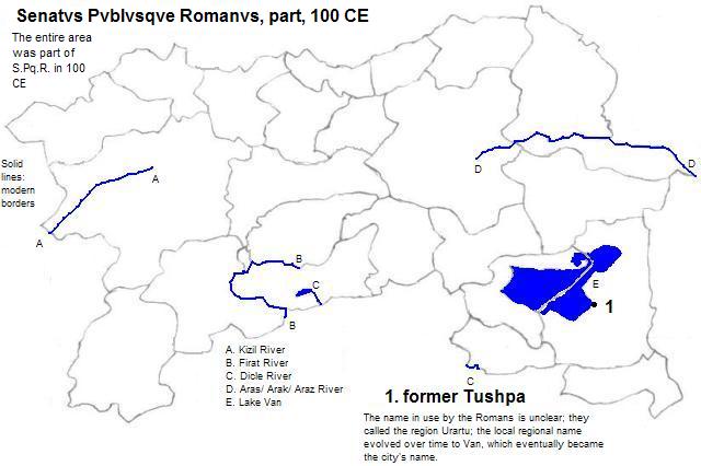 map showing part of Senatvs Pvblvsqve Romanvs, 100 CE