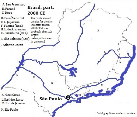 map showing part of Brasil, 2000 CE