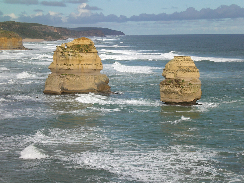 limestone rocks protruding from the sea, Victoria, Australia