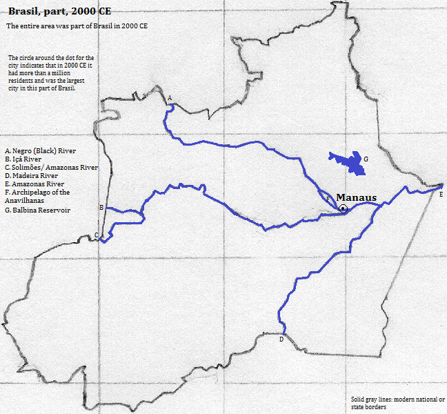 map showing part of Brasil (Brazil), 2000 CE