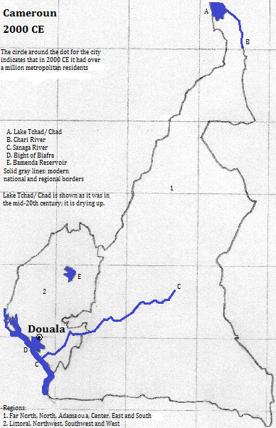 map showing Cameroun, 2000 CE