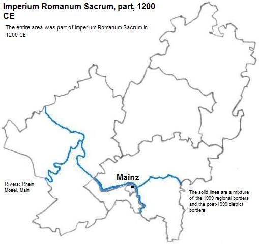 map showing part of Imperium Romanum Sacrum, 1200 CE