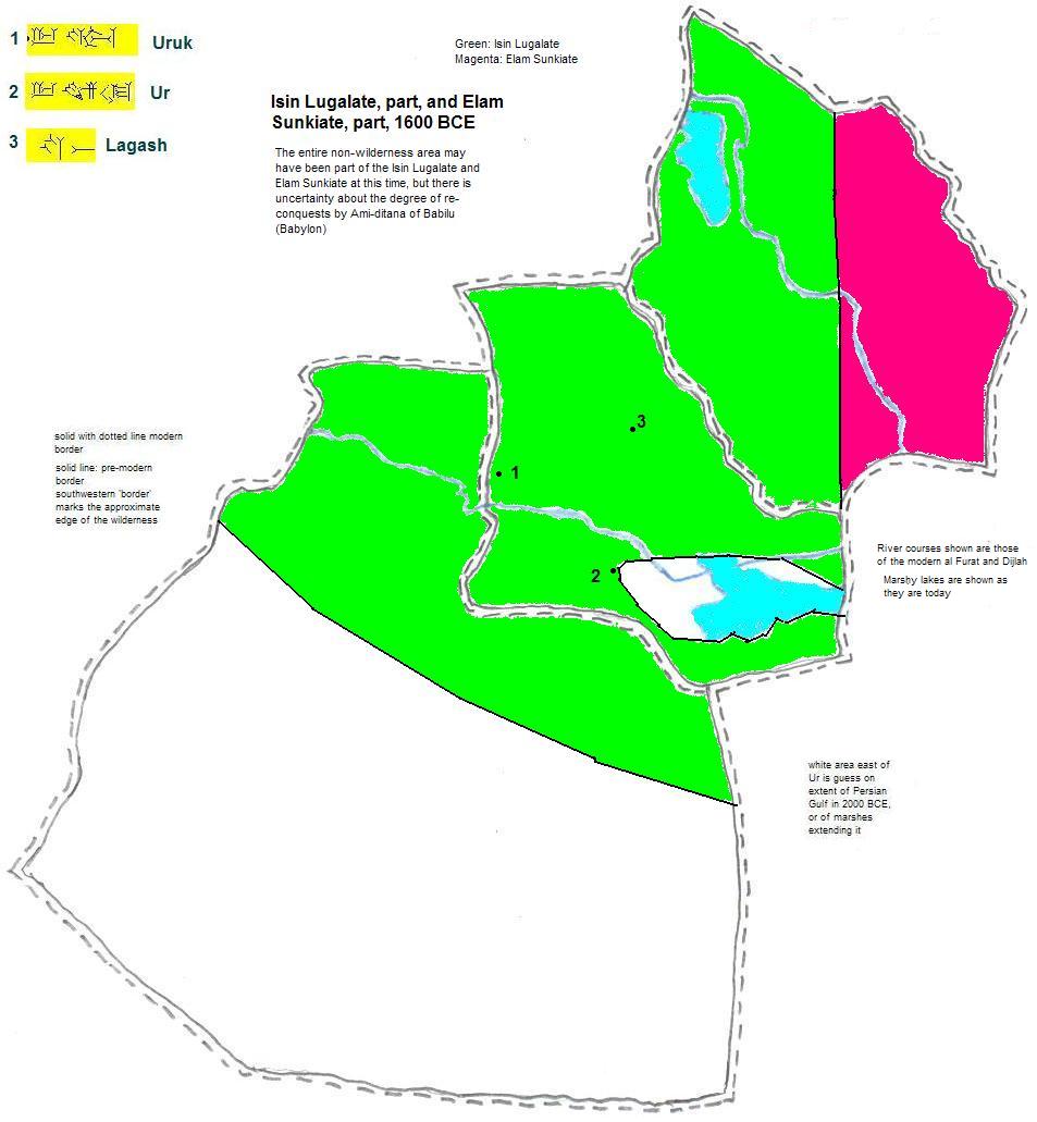 map showing part of Isin Lugalate, 1600 BCE