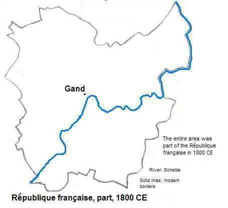 map showing part of the République française, 1800 CE
