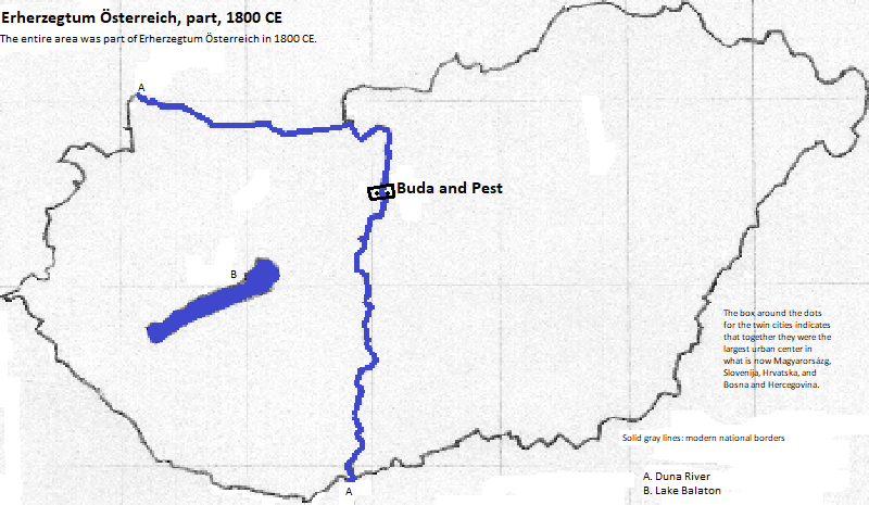 map of Magyarország, 1800 CE