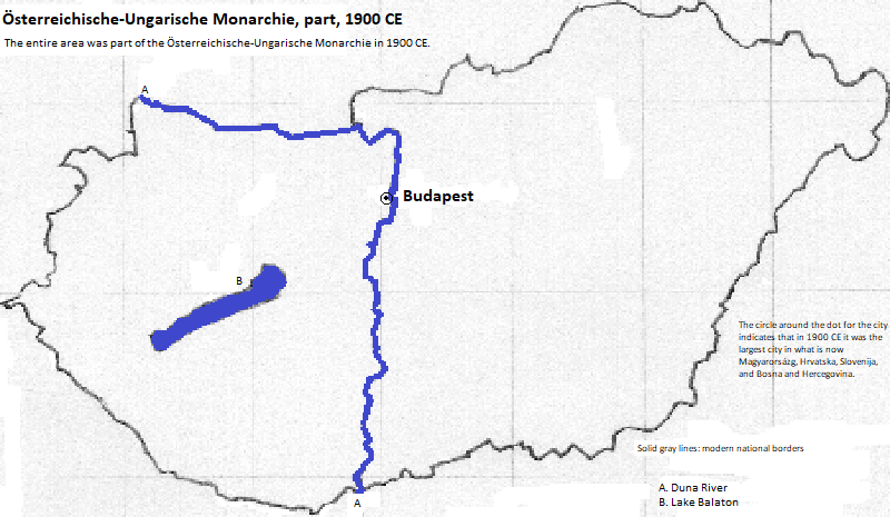 map of Magyarország, 1900 CE