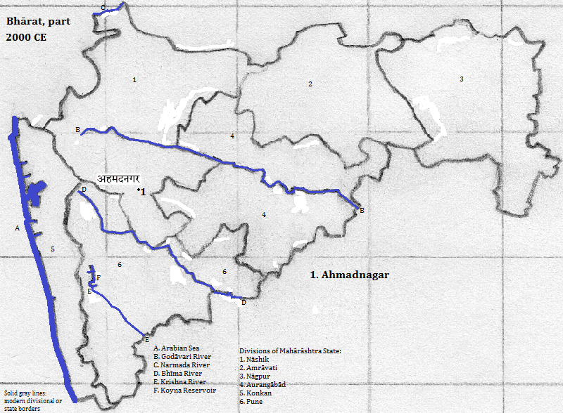 map showing part of Bhārat (India), 2000 CE