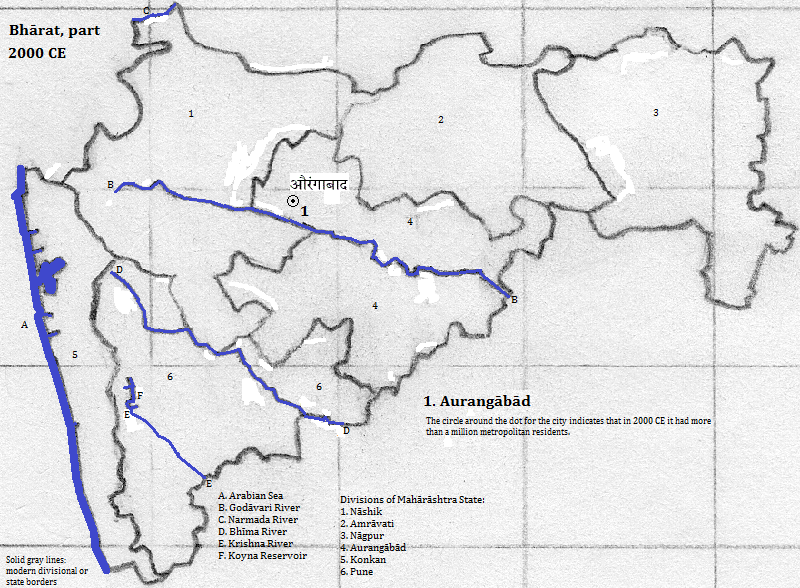 map showing part of Bhārat (India), 2000 CE