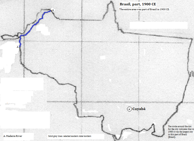 map showing part of Brasil (Brazil), 1900 CE