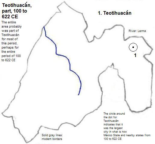 map showing part of Teotihuacán, 100 to 622 CE