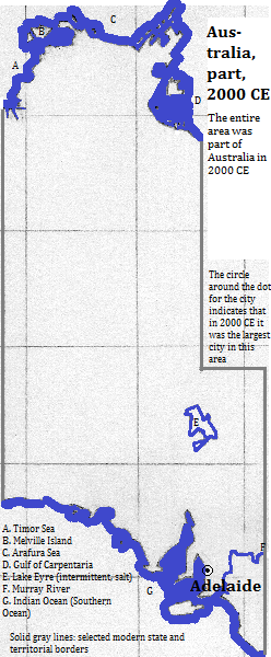 map showing part of Australia, 2000 CE