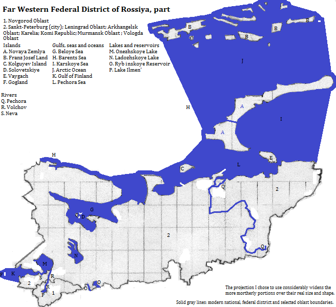 map of northwestern Rossija (Russia)