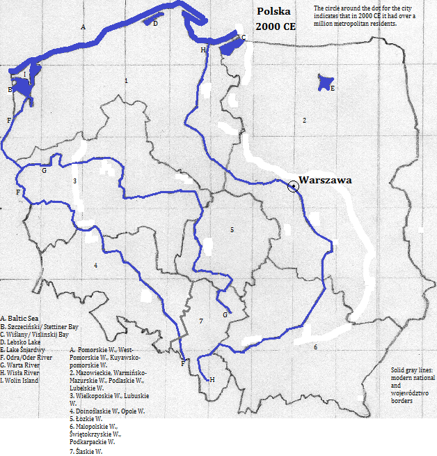 map showing Polska (Poland), 2000 CE