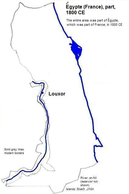 map showing part of Égypte (Egypt), which was part of France, 1800 CE