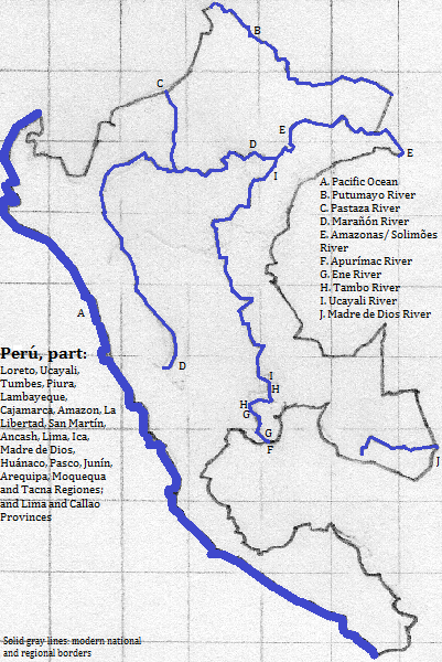 map of part of Perú