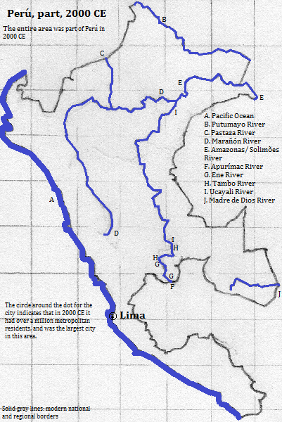 map showing part of Perú, 2000 CE