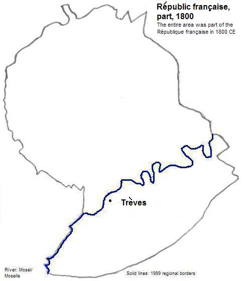 map showing part of the République française, 1800 CE