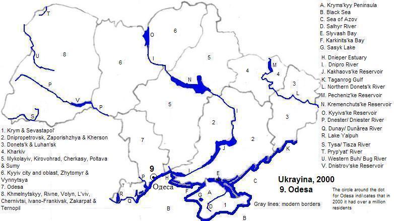 map showing Ukrayina,2000 CE