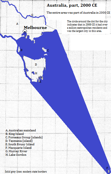 map showing part of Australia, 2000 CE