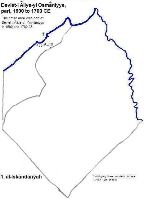 map showing part of the Devlet-i Âliye-yi Osmâniyye (Ottoman Empire) 1600 to 1700 CE