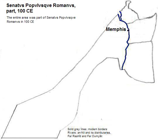 map showing part of the part of Senatvs Popvlvsqve Romanvs (the Roman Empire) 100 CE