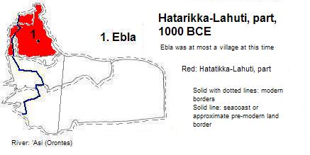 map showing part of Hatarikka-Lahuti, 1000 BCE