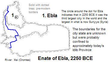 map showing the Ebla Enate, 2250 BCE