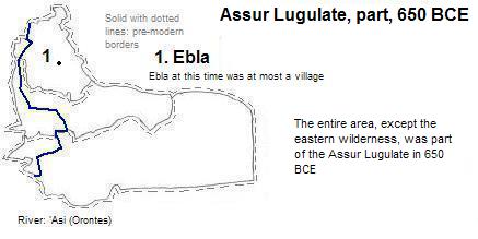 map showing part of the Assur Lugulate, 650 BCE