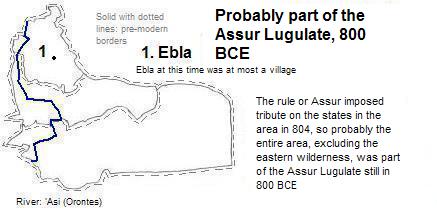 map showing perhaps part of the Assur Lugulate, 800 BCE